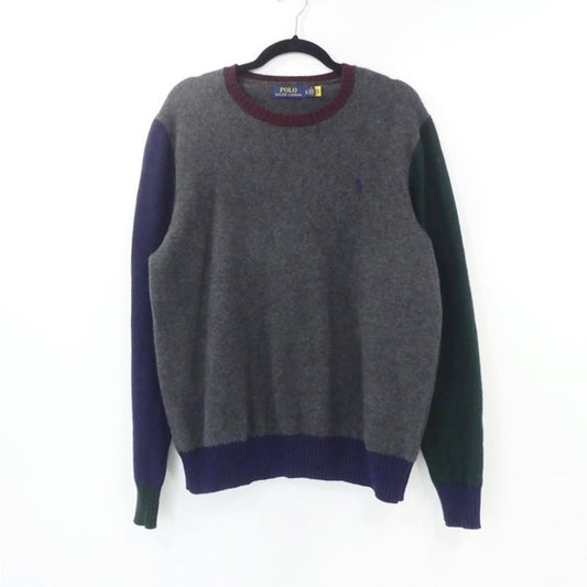 【中古】POLO RALPH LAUREN | ポロ・ラルフローレン Panelled Wool Crew Sweater ニット マルチカラー サイズ：XL