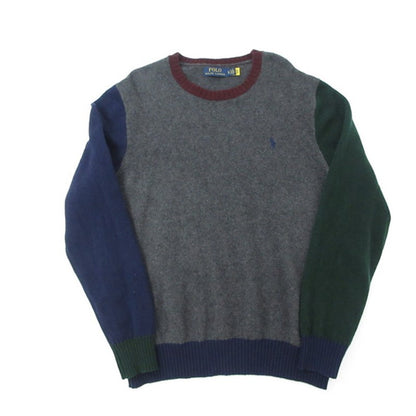 【中古】POLO RALPH LAUREN | ポロ・ラルフローレン Panelled Wool Crew Sweater ニット マルチカラー サイズ：XL