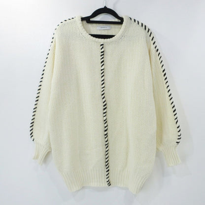 【中古】JOHN BULL | ジョンブル ハンドステッチクルーネックプルオーバー セーター ZC819 2022A/W サイズ：F アイボリー