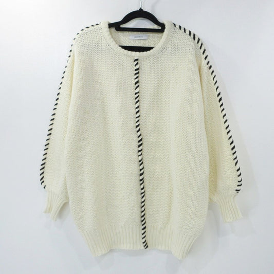 【中古】JOHN BULL | ジョンブル ハンドステッチクルーネックプルオーバー セーター ZC819 2022A/W サイズ：F アイボリー