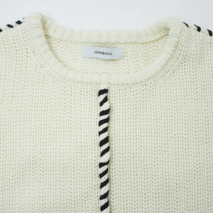 【中古】JOHN BULL | ジョンブル ハンドステッチクルーネックプルオーバー セーター ZC819 2022A/W サイズ：F アイボリー