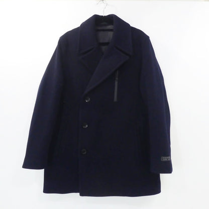 【中古】ABAHOUSE | アバハウス SUPER100s WATER PROOF ソフトメルトン ピーコート 0041-00-00000 ネイビー サイズ：46