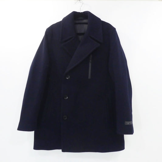 【中古】ABAHOUSE | アバハウス SUPER100s WATER PROOF ソフトメルトン ピーコート 0041-00-00000 ネイビー サイズ：46