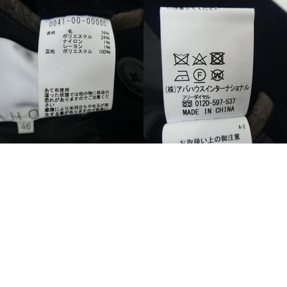 【中古】ABAHOUSE | アバハウス SUPER100s WATER PROOF ソフトメルトン ピーコート 0041-00-00000 ネイビー サイズ：46