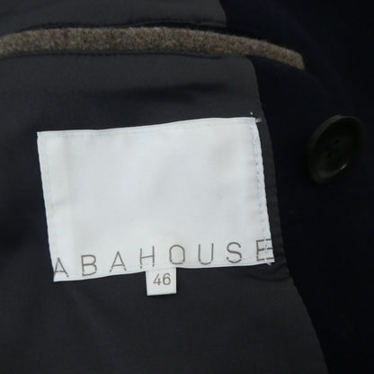 【中古】ABAHOUSE | アバハウス SUPER100s WATER PROOF ソフトメルトン ピーコート 0041-00-00000 ネイビー サイズ：46