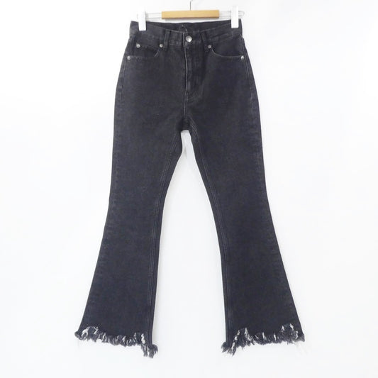 【中古】X-girl | エックスガール CRASH HEM PANTS デニムパンツ 105224031005 ブラック サイズ：XS
