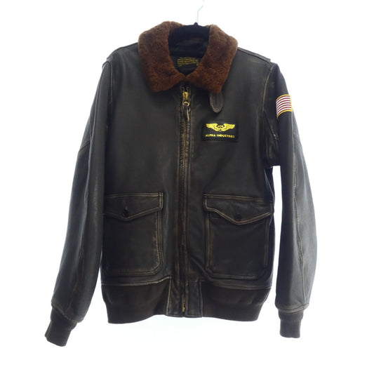 【中古】ALPHA | アルファ G-1 PATCHED レザー TA1489 2023年モデル ユーズド加工 ゴートスキン ブラウン サイズ：42