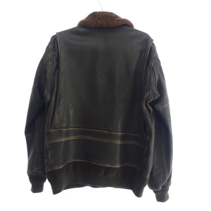 【中古】ALPHA | アルファ G-1 PATCHED レザー TA1489 2023年モデル ユーズド加工 ゴートスキン ブラウン サイズ：42