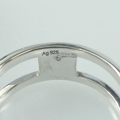 【中古】GUCCI | グッチ インターロッキングGスリムオープンバンド リング・指輪 298036 シルバー