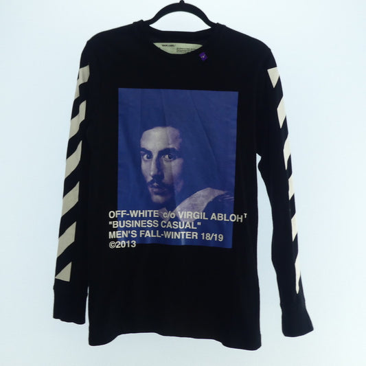 【中古】OFF-WHITE | オフホワイト Diag Bernini L/S Tee 長袖Ｔシャツ OMAB001F18185011 2018A/W 国内正規品 ブラック サイズ：XS