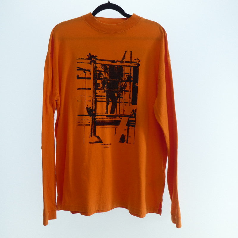 【中古】OFF-WHITE | オフホワイト SCAFFOLDING L/S Tee 長袖Ｔシャツ OMAB032F19185007 2019A/W 並行品 オレンジ サイズ：XS