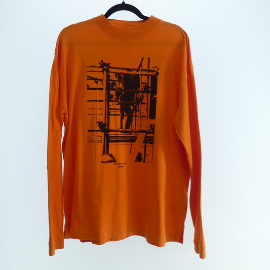 【中古】OFF-WHITE | オフホワイト SCAFFOLDING L/S Tee 長袖Ｔシャツ OMAB032F19185007 2019A/W 並行品 オレンジ サイズ：XS