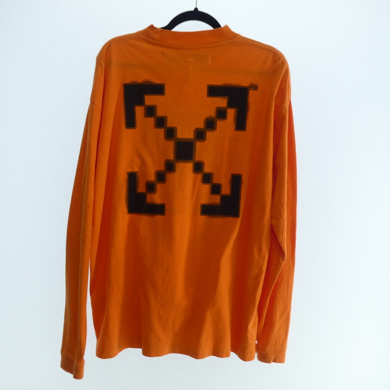 【中古】OFF-WHITE | オフホワイト SCAFFOLDING L/S Tee 長袖Ｔシャツ OMAB032F19185007 2019A/W 並行品 オレンジ サイズ：XS