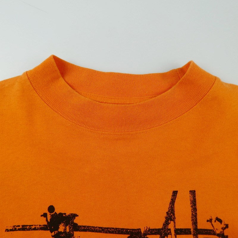 【中古】OFF-WHITE | オフホワイト SCAFFOLDING L/S Tee 長袖Ｔシャツ OMAB032F19185007 2019A/W 並行品 オレンジ サイズ：XS