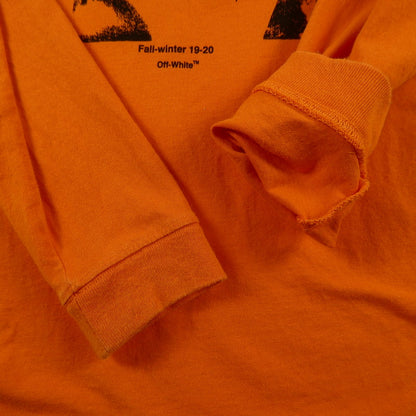 【中古】OFF-WHITE | オフホワイト SCAFFOLDING L/S Tee 長袖Ｔシャツ OMAB032F19185007 2019A/W 並行品 オレンジ サイズ：XS