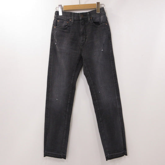 【中古】BIG JOHN | ビッグジョン サイドスリット デニムパンツ MML105K ブラック サイズ：XXS