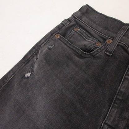 【中古】BIG JOHN | ビッグジョン サイドスリット デニムパンツ MML105K ブラック サイズ：XXS