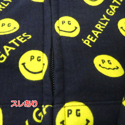 【中古】PEARLY GATES | パーリーゲイツ ニコちゃん総柄 パーカー 055-0162302 ネイビー サイズ：1