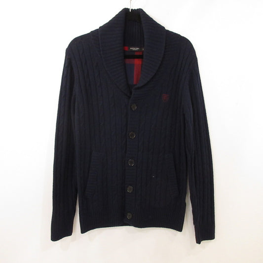 【中古】BLACK LABEL CRESTBRIDGE | ブラックレーベルクレストブリッジ ショールカラー カーディガン 51N43-442-28 ネイビー サイズ：M
