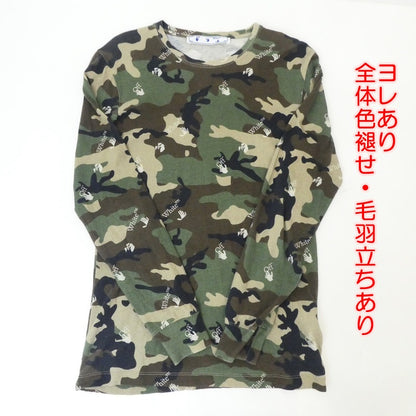 【中古】OFF-WHITE | オフホワイト 長袖Ｔシャツ OMAB001S21JER011 カーキ サイズ：S