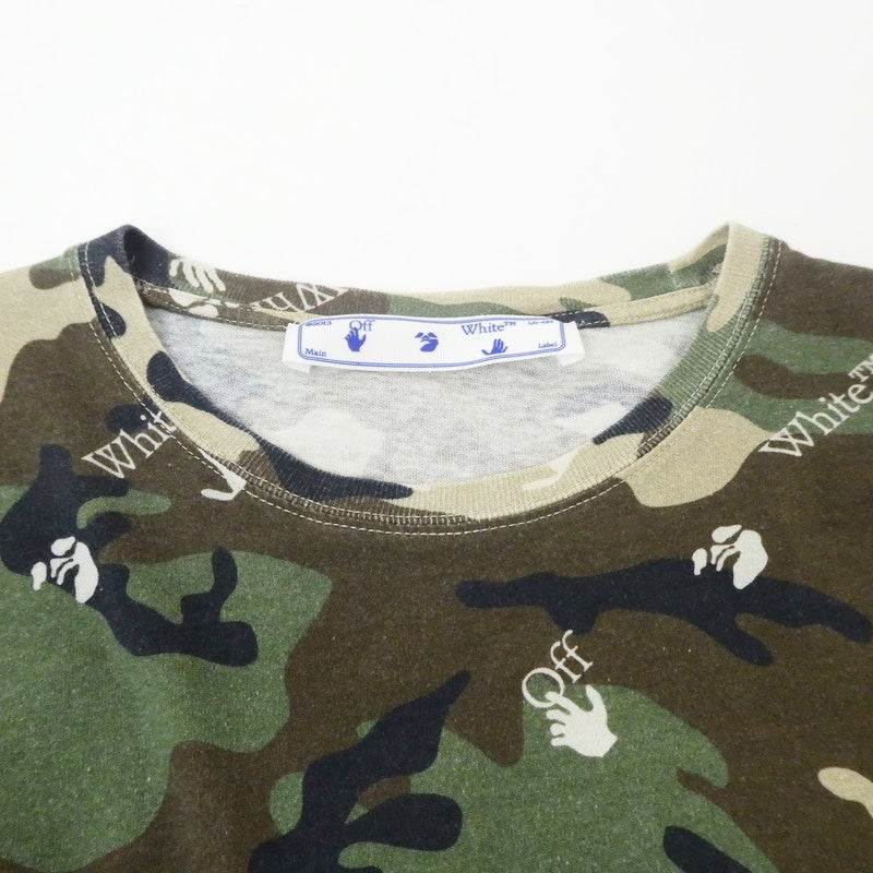 【中古】OFF-WHITE | オフホワイト 長袖Ｔシャツ OMAB001S21JER011 カーキ サイズ：S
