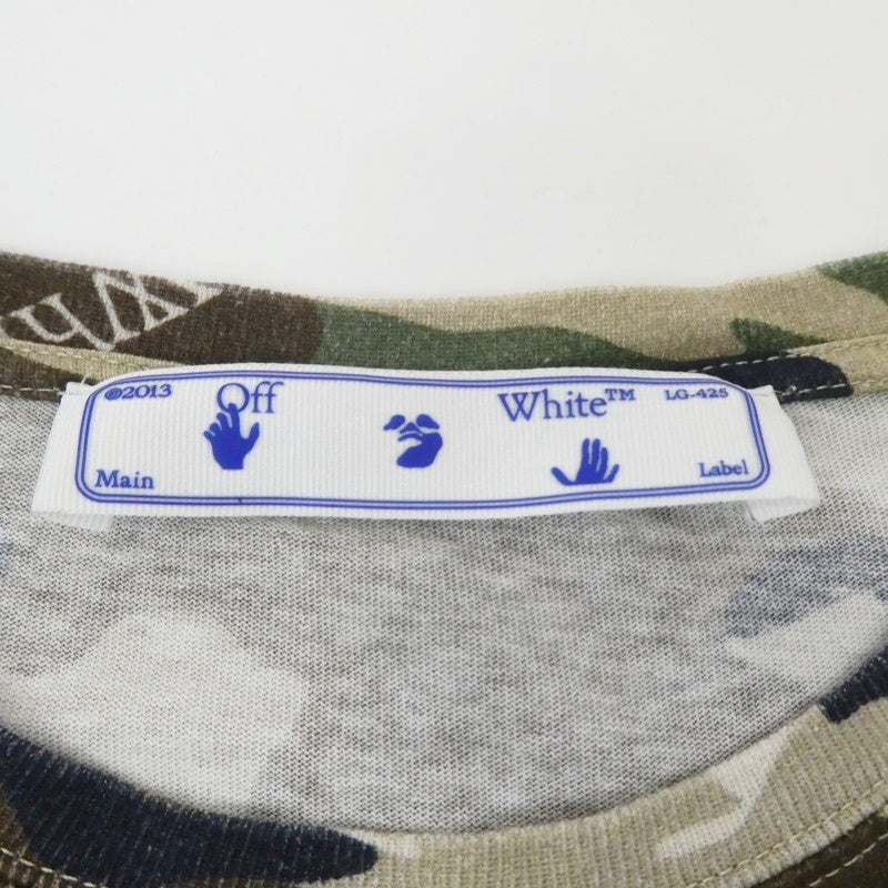 【中古】OFF-WHITE | オフホワイト 長袖Ｔシャツ OMAB001S21JER011 カーキ サイズ：S
