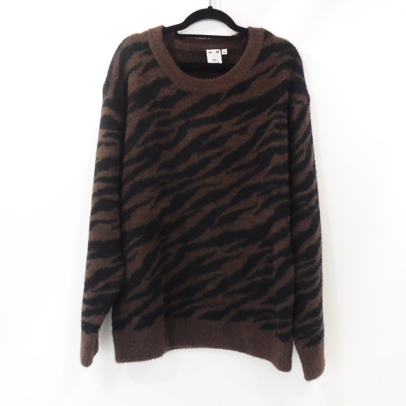 【中古】X-girl | エックスガール ZEBRA PATTERN OVERSIZED KNIT TOP セーター 105214015001 ブラウン サイズ：S