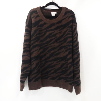 【中古】X-girl | エックスガール ZEBRA PATTERN OVERSIZED KNIT TOP セーター 105214015001 ブラウン サイズ：S