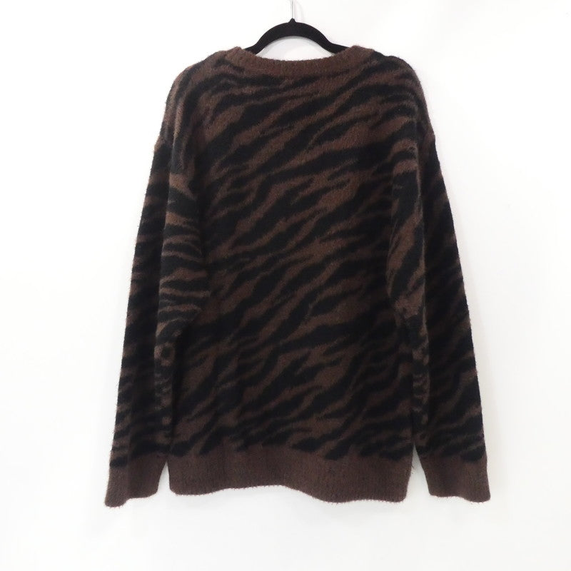 【中古】X-girl | エックスガール ZEBRA PATTERN OVERSIZED KNIT TOP セーター 105214015001 ブラウン サイズ：S