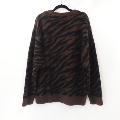 【中古】X-girl | エックスガール ZEBRA PATTERN OVERSIZED KNIT TOP セーター 105214015001 ブラウン サイズ：S