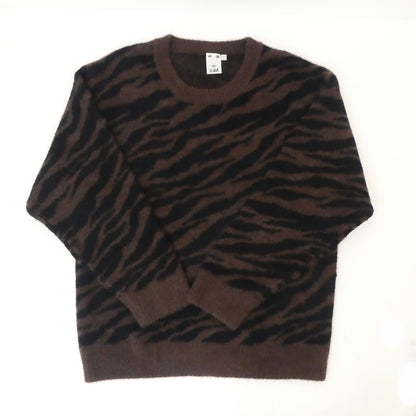 【中古】X-girl | エックスガール ZEBRA PATTERN OVERSIZED KNIT TOP セーター 105214015001 ブラウン サイズ：S