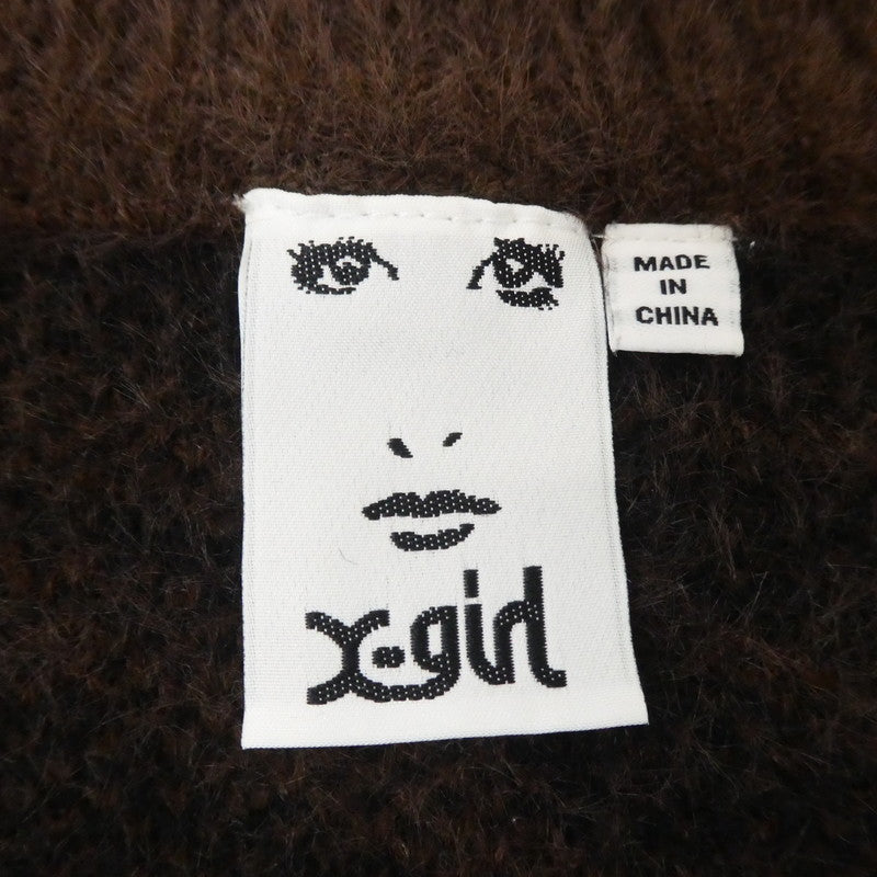 【中古】X-girl | エックスガール ZEBRA PATTERN OVERSIZED KNIT TOP セーター 105214015001 ブラウン サイズ：S