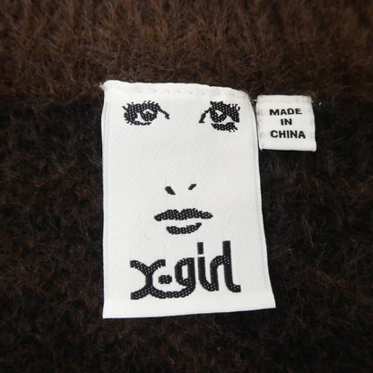 【中古】X-girl | エックスガール ZEBRA PATTERN OVERSIZED KNIT TOP セーター 105214015001 ブラウン サイズ：S