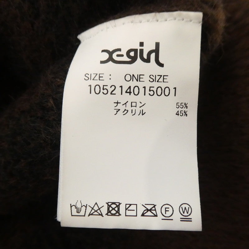 【中古】X-girl | エックスガール ZEBRA PATTERN OVERSIZED KNIT TOP セーター 105214015001 ブラウン サイズ：S