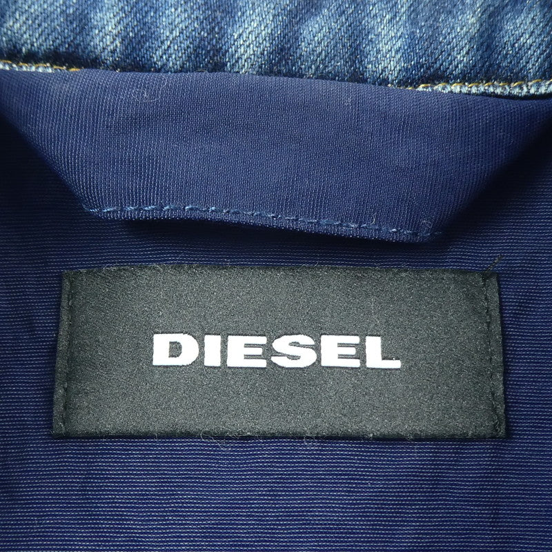 【中古】DIESEL | ディーゼル J-FONT ライダースジャケット 00SDMD 2018S/S ブルー