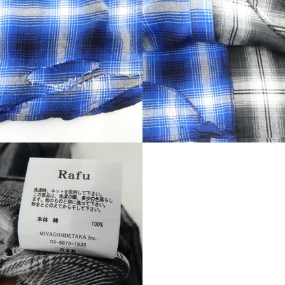【中古】MIYAGIHIDETAKA | ミヤギヒデタカ Remake shirt 長袖シャツ Rafu003-23-01 ブルー　ブラック サイズ：M