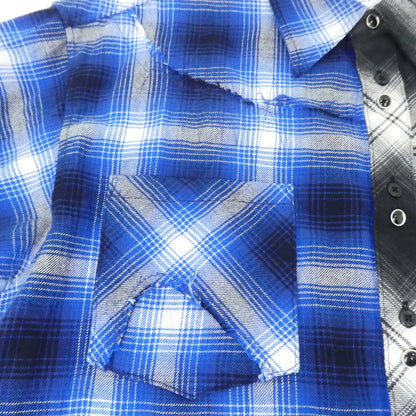 【中古】MIYAGIHIDETAKA | ミヤギヒデタカ Remake shirt 長袖シャツ Rafu003-23-01 ブルー　ブラック サイズ：M