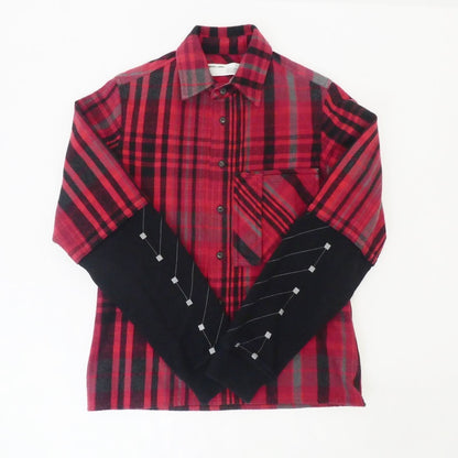 【中古】OFF-WHITE | オフホワイト BACK ARROW LAYERED LONG SLEEVE 長袖シャツ OMGA083E19E23010 レッド サイズ：XXS