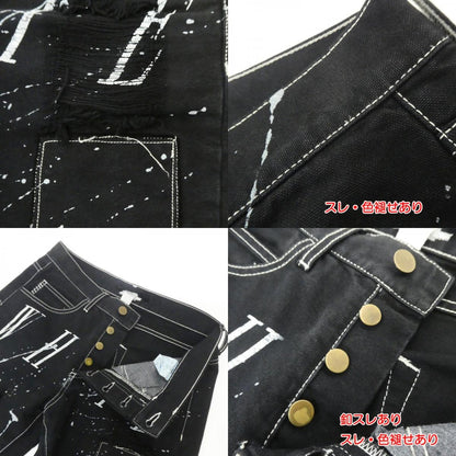 【中古】OFF-WHITE | オフホワイト リペア加工ブラックデニム デニムパンツ ブラック
