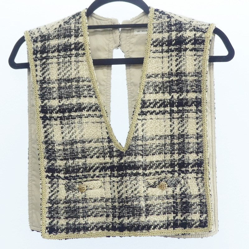 【中古】Lily Brown | リリーブラウン ツイードアタッチカラー その他トップス LWGG225351 2022A/W 付け襟 サイズ:ONE ホワイト