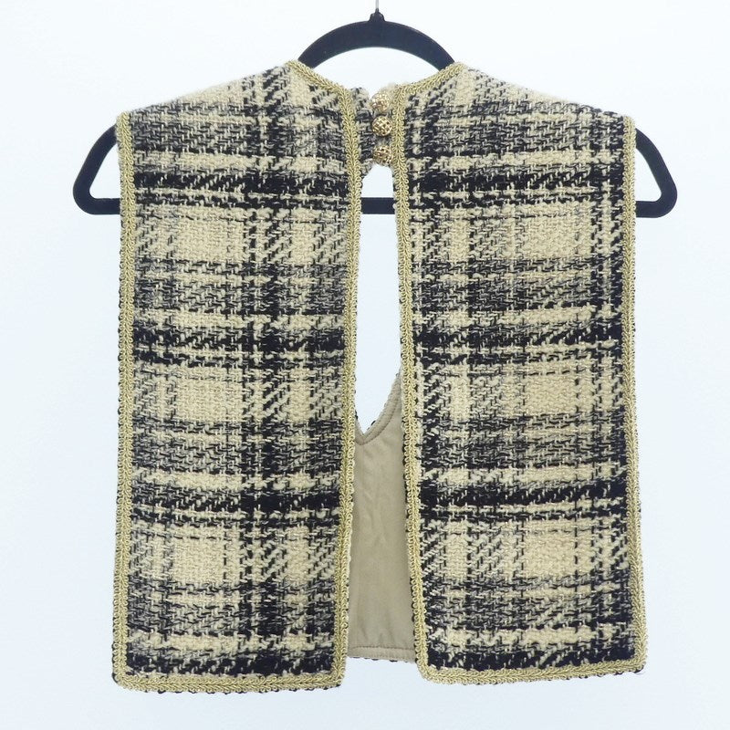 【中古】Lily Brown | リリーブラウン ツイードアタッチカラー その他トップス LWGG225351 2022A/W 付け襟 サイズ:ONE ホワイト