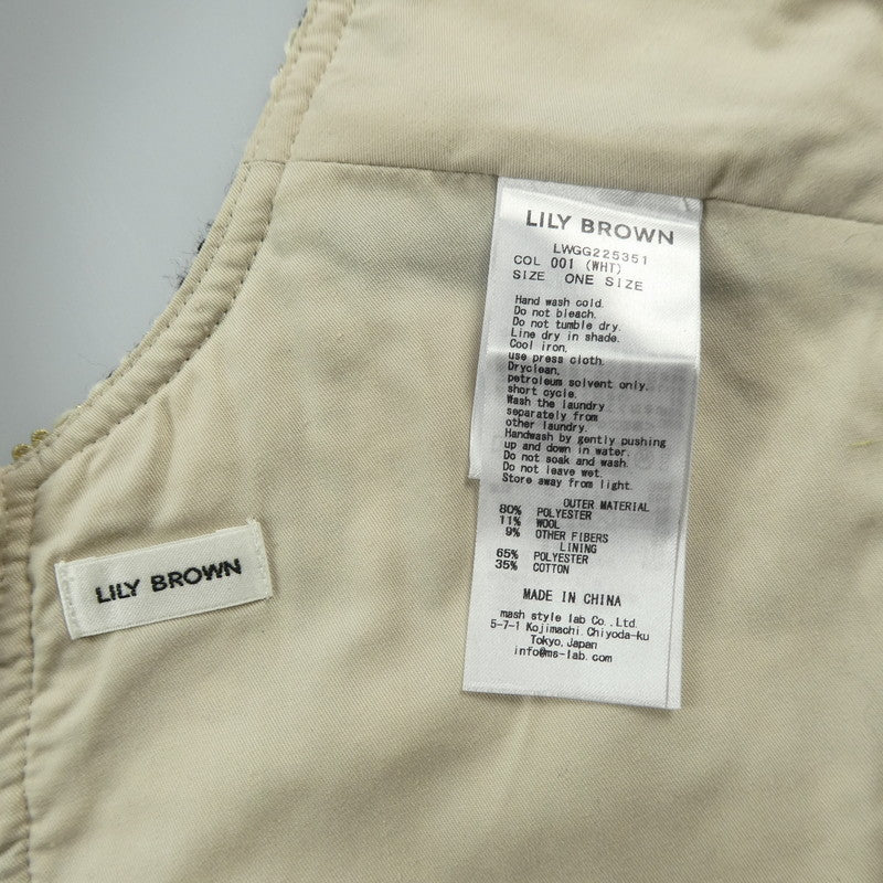 【中古】Lily Brown | リリーブラウン ツイードアタッチカラー その他トップス LWGG225351 2022A/W 付け襟 サイズ:ONE ホワイト