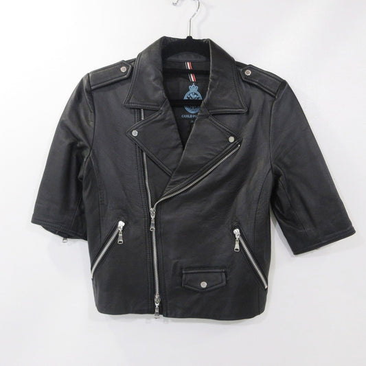 【中古】GUILD PRIME | ギルドプライム S/Sダブルレザーライダース レザー 72F76-506-09 ブラック サイズ：34