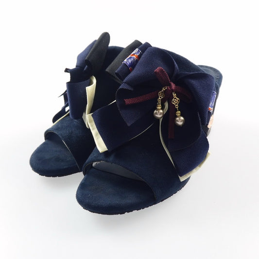 【中古】 KAGUYA 令和 パンプス E9-3397-6SOB ネイビー 22.5cm