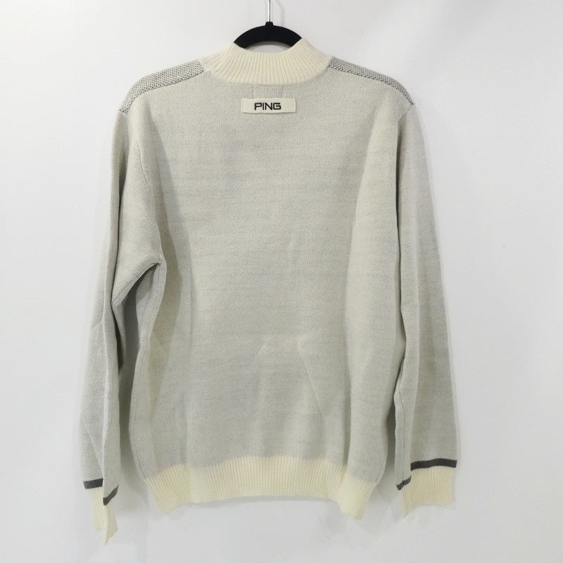 【中古】 ダブルジャガードタートルニット セーター 621-227501 ホワイト サイズ：L
