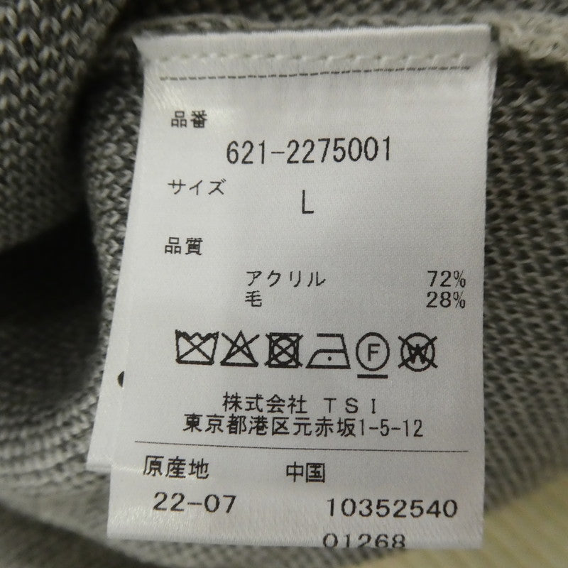 【中古】 ダブルジャガードタートルニット セーター 621-227501 ホワイト サイズ：L