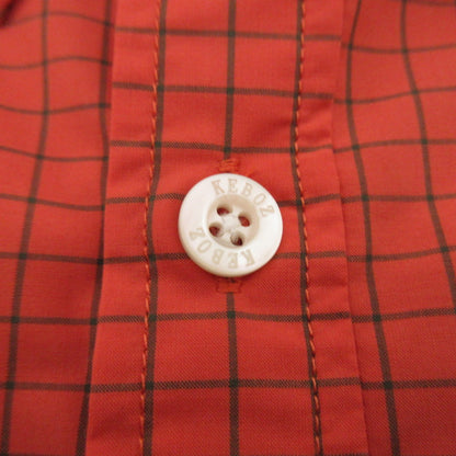 【中古】KEBOZ | ケボズ GRID CHECK BALL SHIRT 長袖シャツ レッド サイズ：L