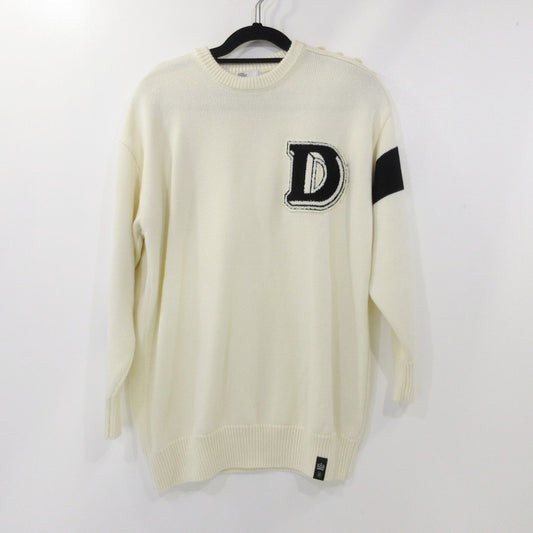 【中古】DOUBLE STANDARD CLOTHING | ダブルスタンダードクロージング レタードショルダーボタンニット セーター 0209-080-204 ホワイト サイズ：36