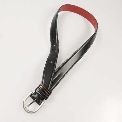 【中古】Paul Smith | ポール・スミス マルチカラーステッチレザー ベルト 110706 ブラック サイズ：M
