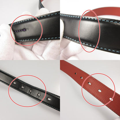 【中古】Paul Smith | ポール・スミス マルチカラーステッチレザー ベルト 110706 ブラック サイズ：M